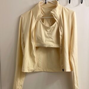 H&M Yellow Workout Jacket + Bra Set